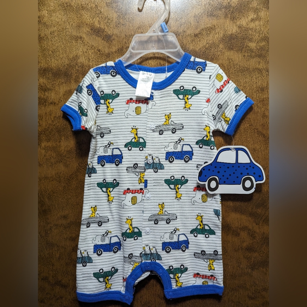 CJP BABY Romper One Piece Snap Short Sleeve Shorts Infant Baby Size 0-3m